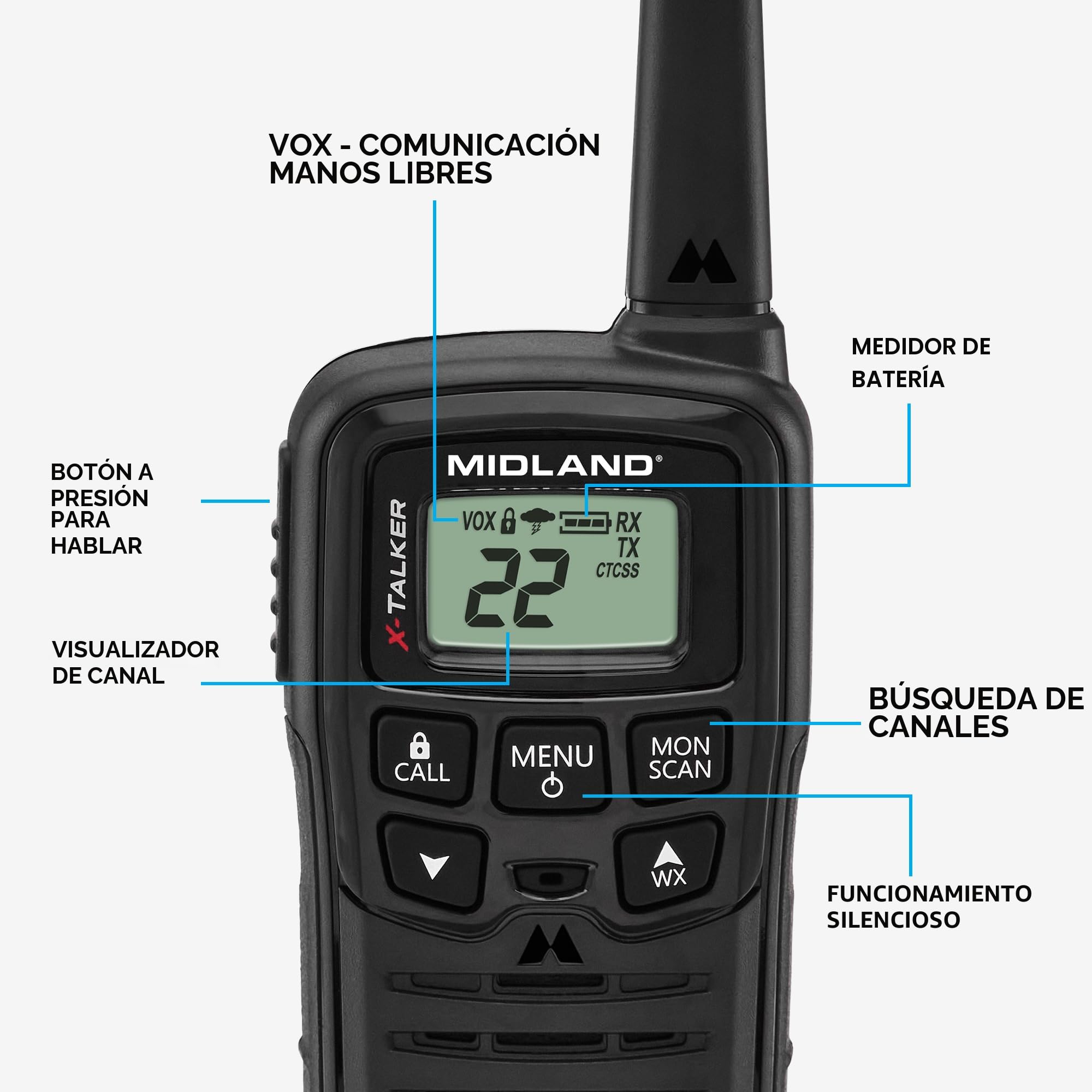 Midland（ミッドランド）　X-Talkerシリーズ　トランシーバー Amazon.com: Midland® Radios bidireccionales T10 X-TALKER - 22
